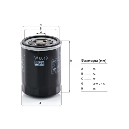 Фильтр масляный SUBARU, MANN W6019