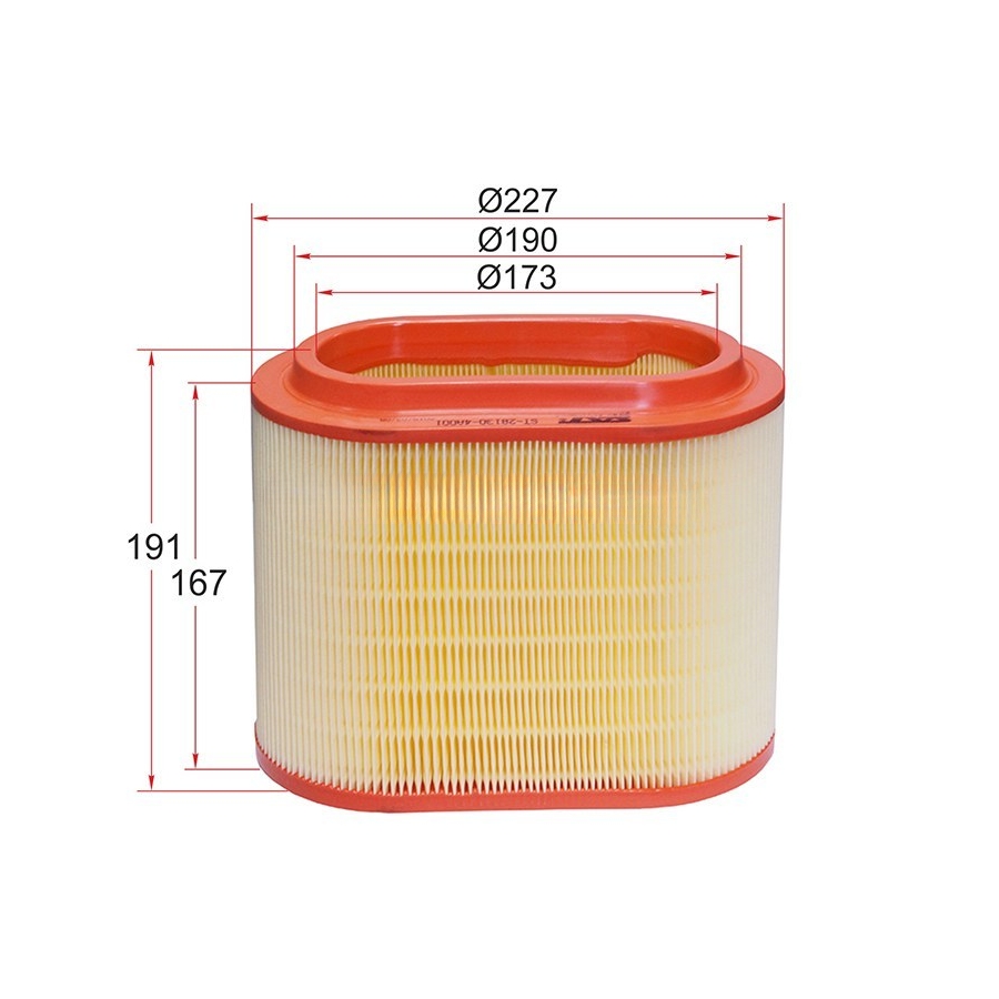 Фильтр воздушный HYUNDAI H1 STAREX 2,5 97-08, SAT ST-28130-4A001