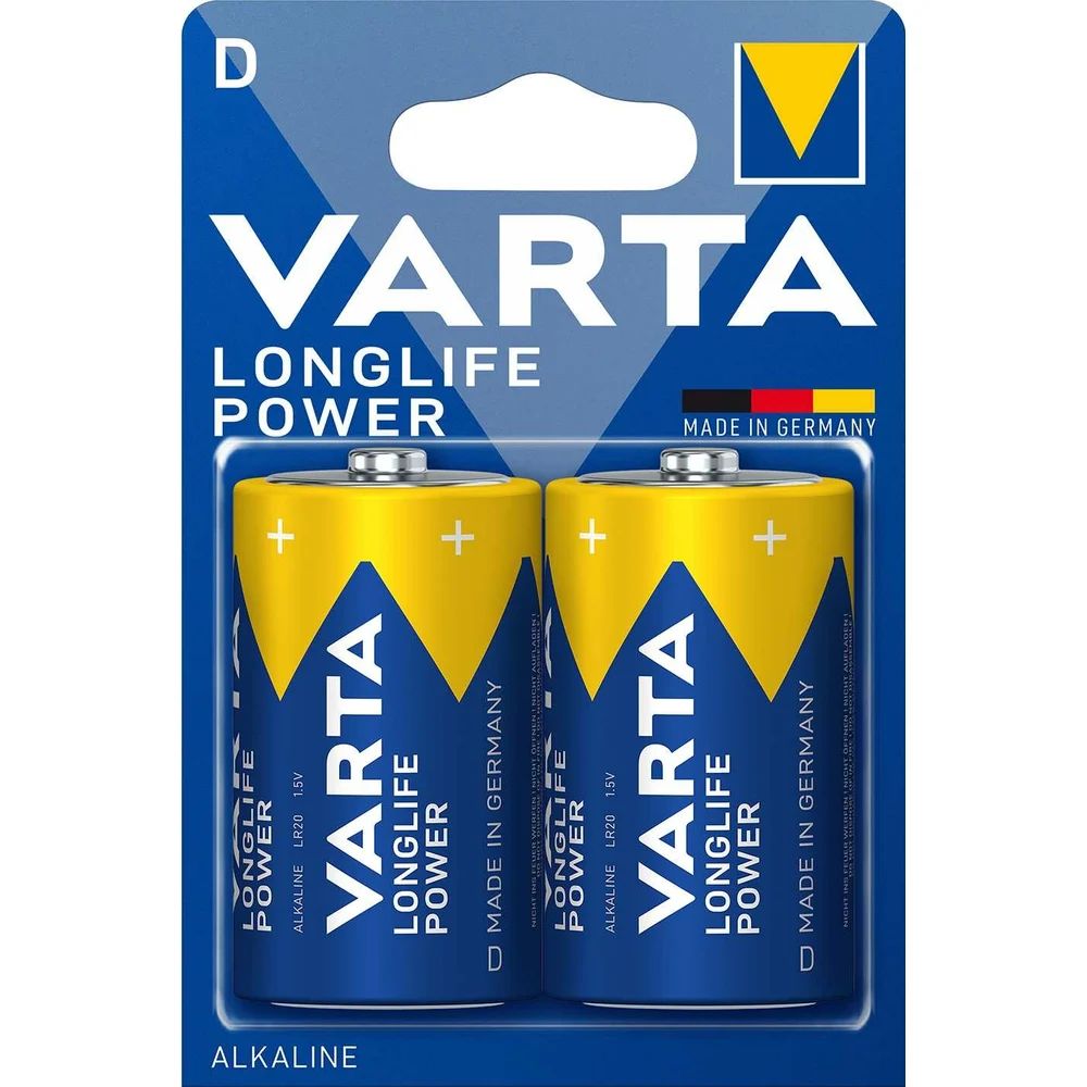 Батарейка D LR-20 Varta LONG LIFE POWER МАХ, 2 батарейки