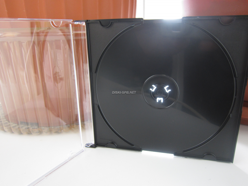 Коробка для компакт-диска тонкая SlimBox, черный трей, 200шт