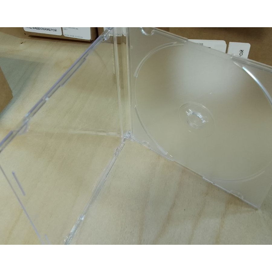Коробка CD Slim Box, 5 мм, на 1 диск, полупрозрачный трей (1 шт), Тайвань